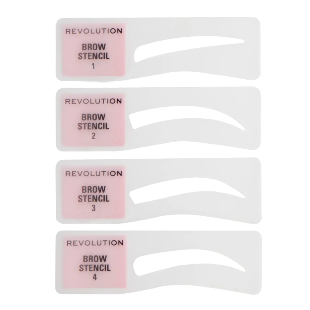 Makeup Revolution Brow Powder Stamp & Stencil Kit Dark Brown
