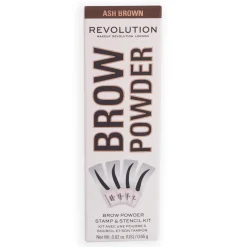 Makeup Revolution Brow Powder Stamp & Stencil Kit Dark Brown