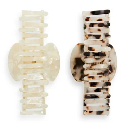 Revolution Haircare Acetate Claw Clip Tortoiseshell/ Ivory 2 Pack