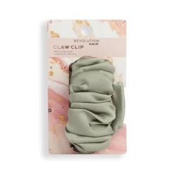 Revolution Haircare Ruched Satin Claw Clip Khaki