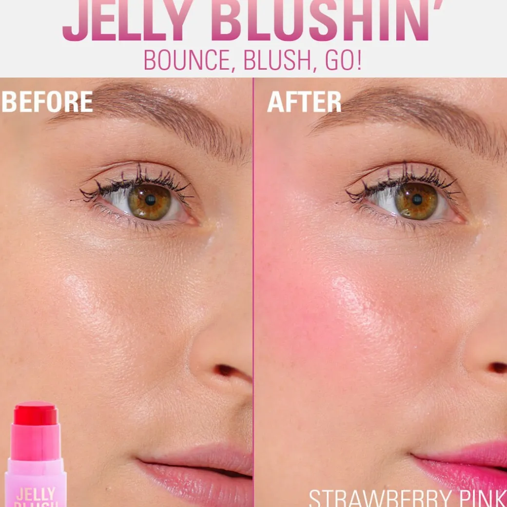 Revolution Jelly Blush Stick Lip and Cheek Stain Strawberry Pink