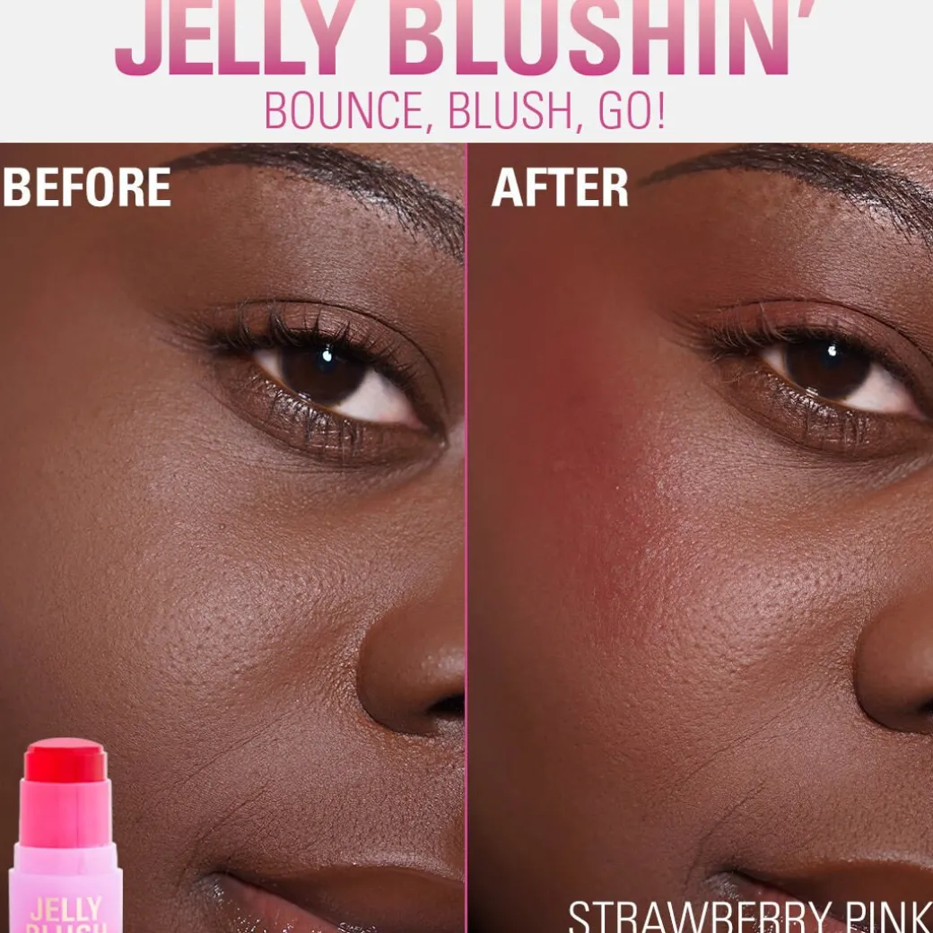 Revolution Jelly Blush Stick Lip and Cheek Stain Strawberry Pink