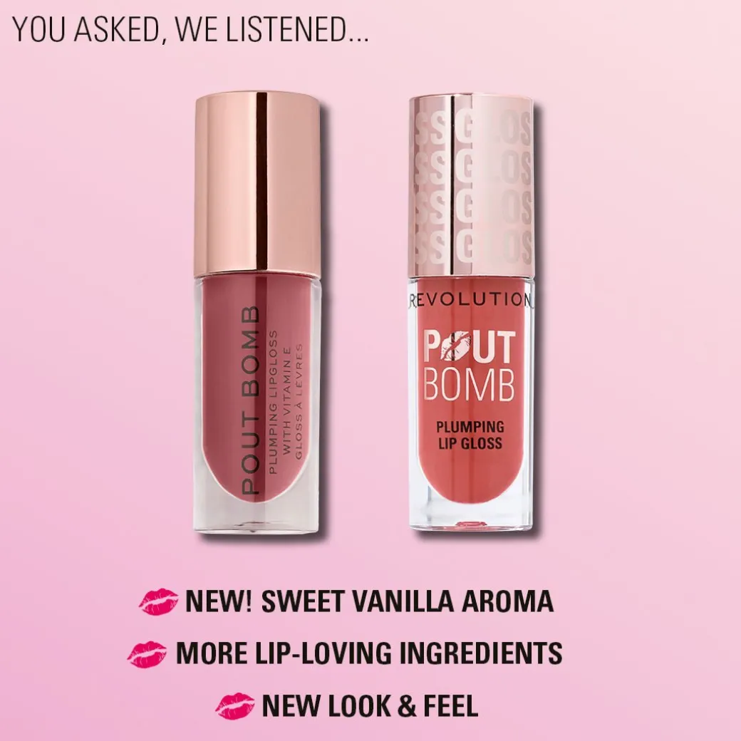 Revolution Pout Bomb Plumping Gloss Candy Pink