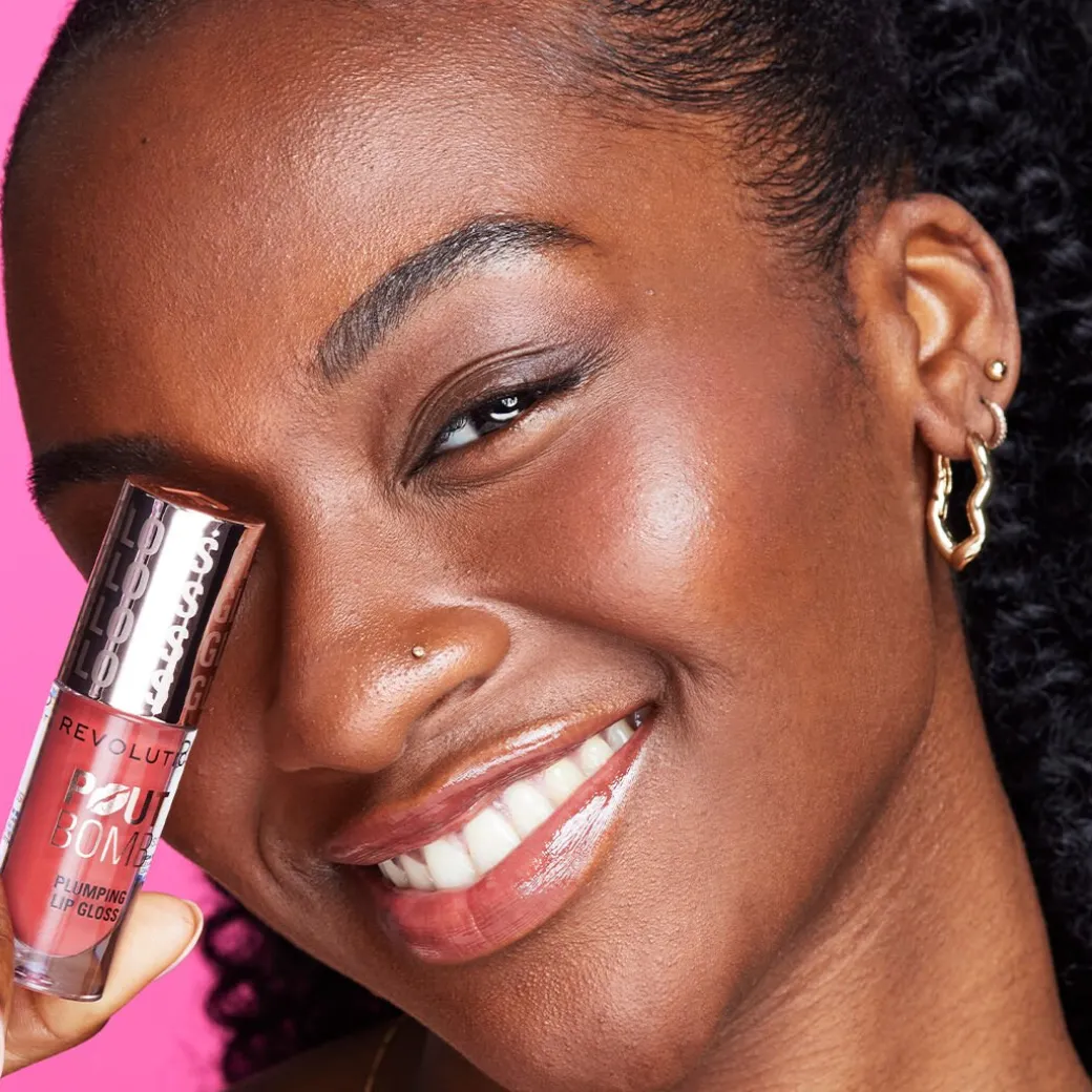 Revolution Pout Bomb Plumping Gloss Melba Warm Peach NEW!