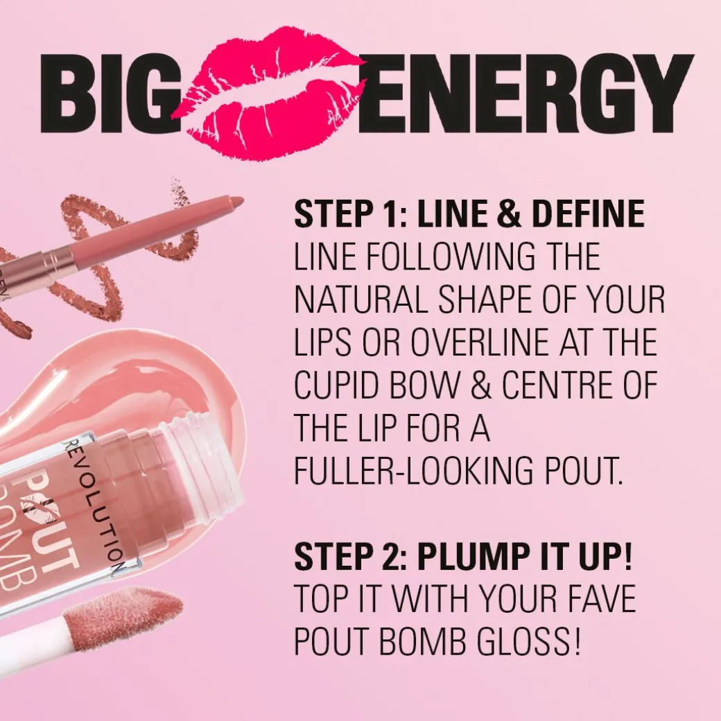 Revolution Pout Bomb Plumping Lip Liner Burnt Cherry Red