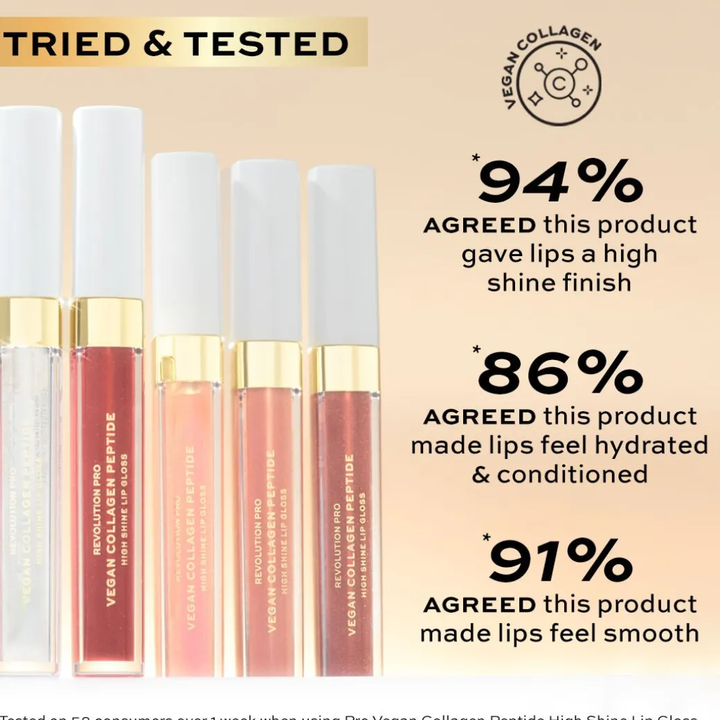 Revolution Pro Vegan Collagen Peptide High Shine Lip Gloss Cherie