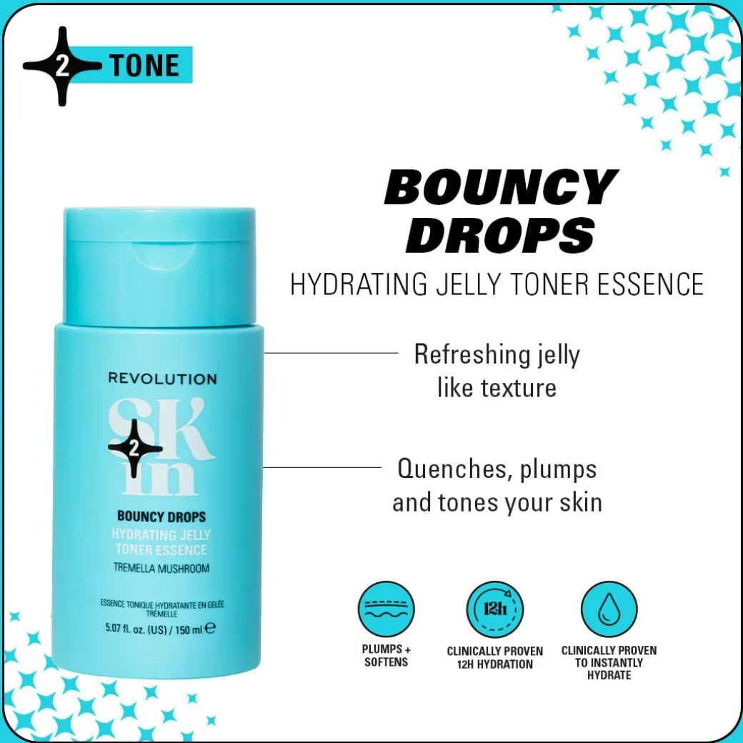 Revolution Skin Bouncy Drops Tremella Mushroom Hydrating Jelly Toner 150ml